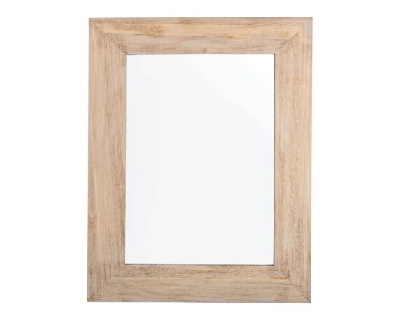 Specchio Con Cornice Tiziano Rettangolare Naturale 72×92 In Legno Di Paulownia E MDF – Bizzotto