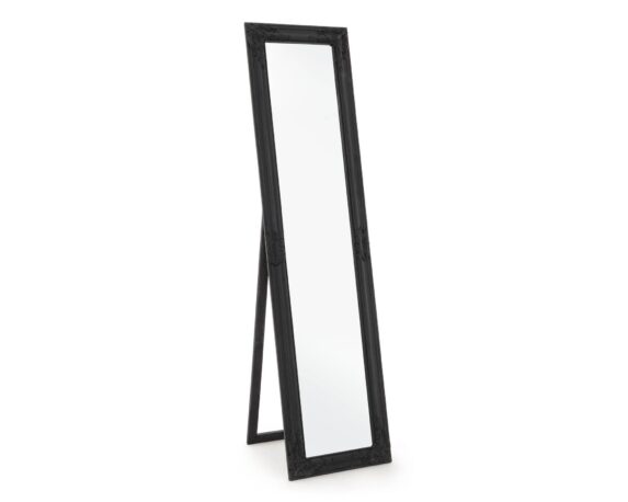 Specchio Miro Con Cornice E Sostegno Nero Opaco 40×160 In Legno Di Paulownia – Bizzotto