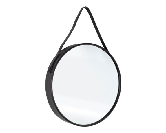 Specchio Rind Tondo D61 In Similpelle E Acciaio – Bizzotto