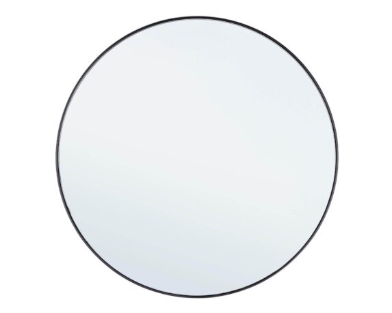 Specchio Con Cornice Nucleos Nero D70 In Vetro E Acciaio – Bizzotto