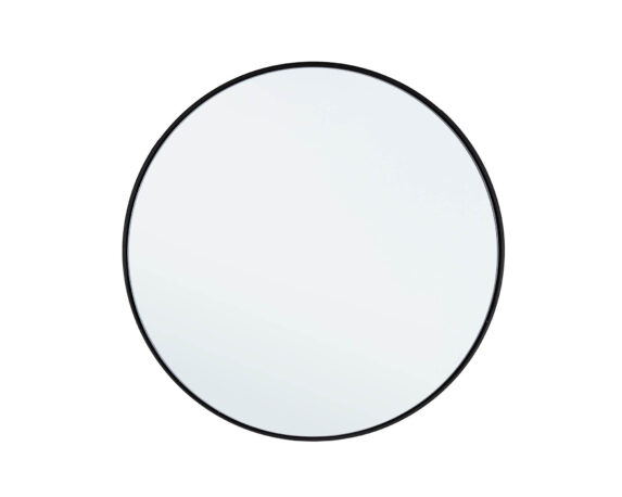 Specchio Con Cornice Nucleos Nero D50 In Vetro E Acciaio – Bizzotto