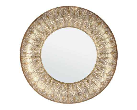 Specchio Con Cornice Larjam Oro D70 In Vetro E Metallo – Bizzotto