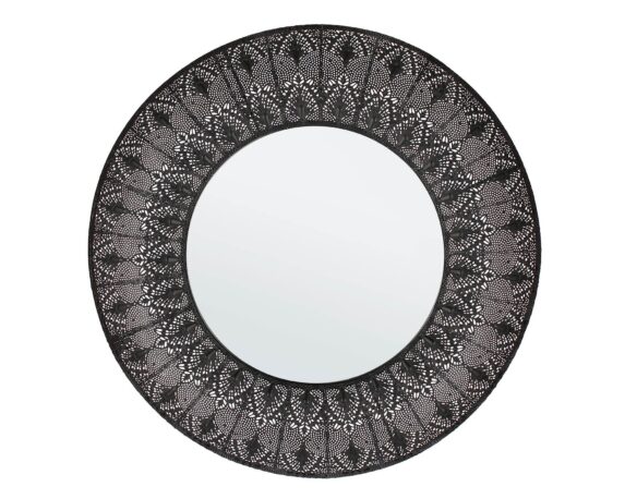 Specchio Con Cornice Larjam Nero D70 In Vetro E Metallo – Bizzotto