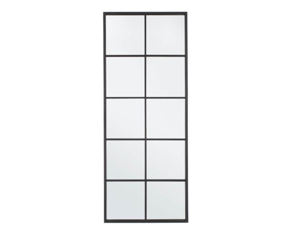 Specchio Con Cornice Window Nucleos Nero 125×50 In Vetro E Acciaio – Bizzotto