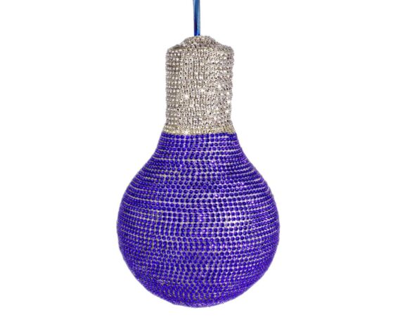 Decorazione Pendaglio Lamps Blu XL In Polistirolo E Paillettes – Bizzotto