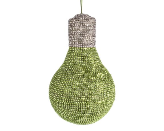 Decorazione Pendaglio Lamps Verde XL In Polistirolo E Paillettes – Bizzotto