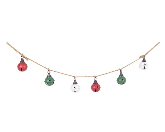 Decorazione String Campanelle Lindy Rosso, Bianco E Verde In Metallo E Corda – Bizzotto