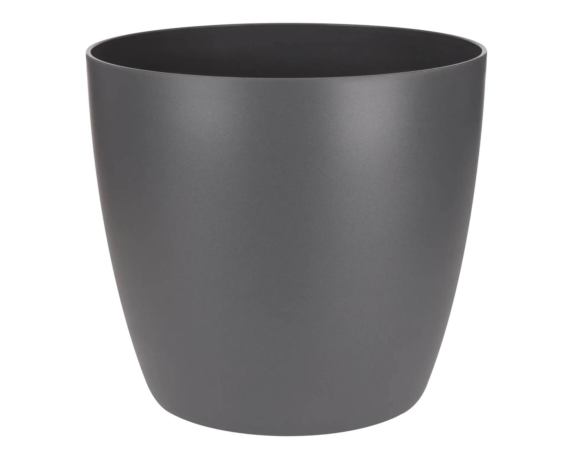 Cachepot Tondo Brussels Antracite 16cm in Plastica Riciclata - Elho - immagine 2