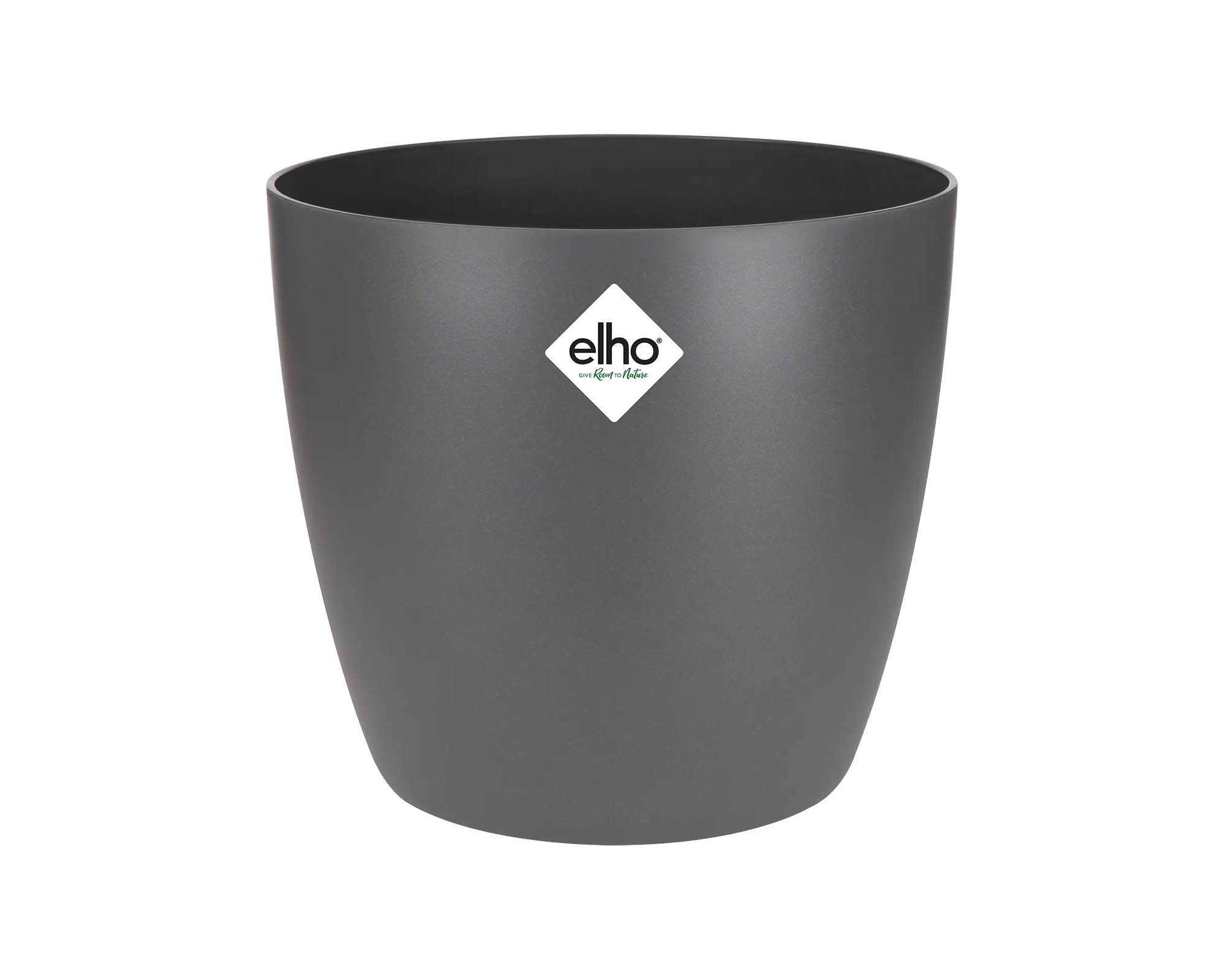 Cachepot Tondo Brussels Antracite 18cm in Plastica Riciclata - Elho