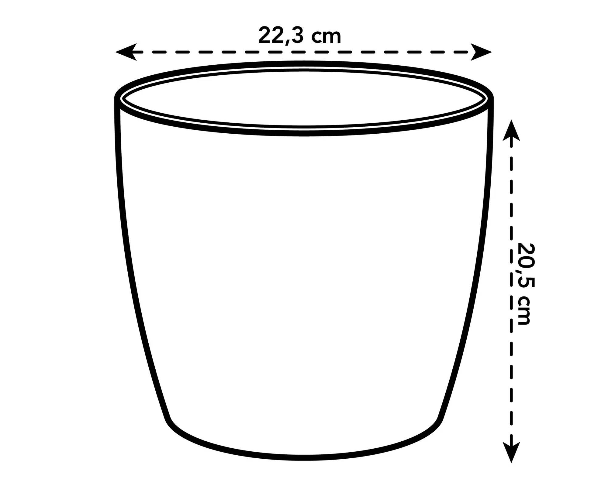 Cachepot Tondo Brussels Antracite 22cm in Plastica Riciclata - Elho - immagine 4
