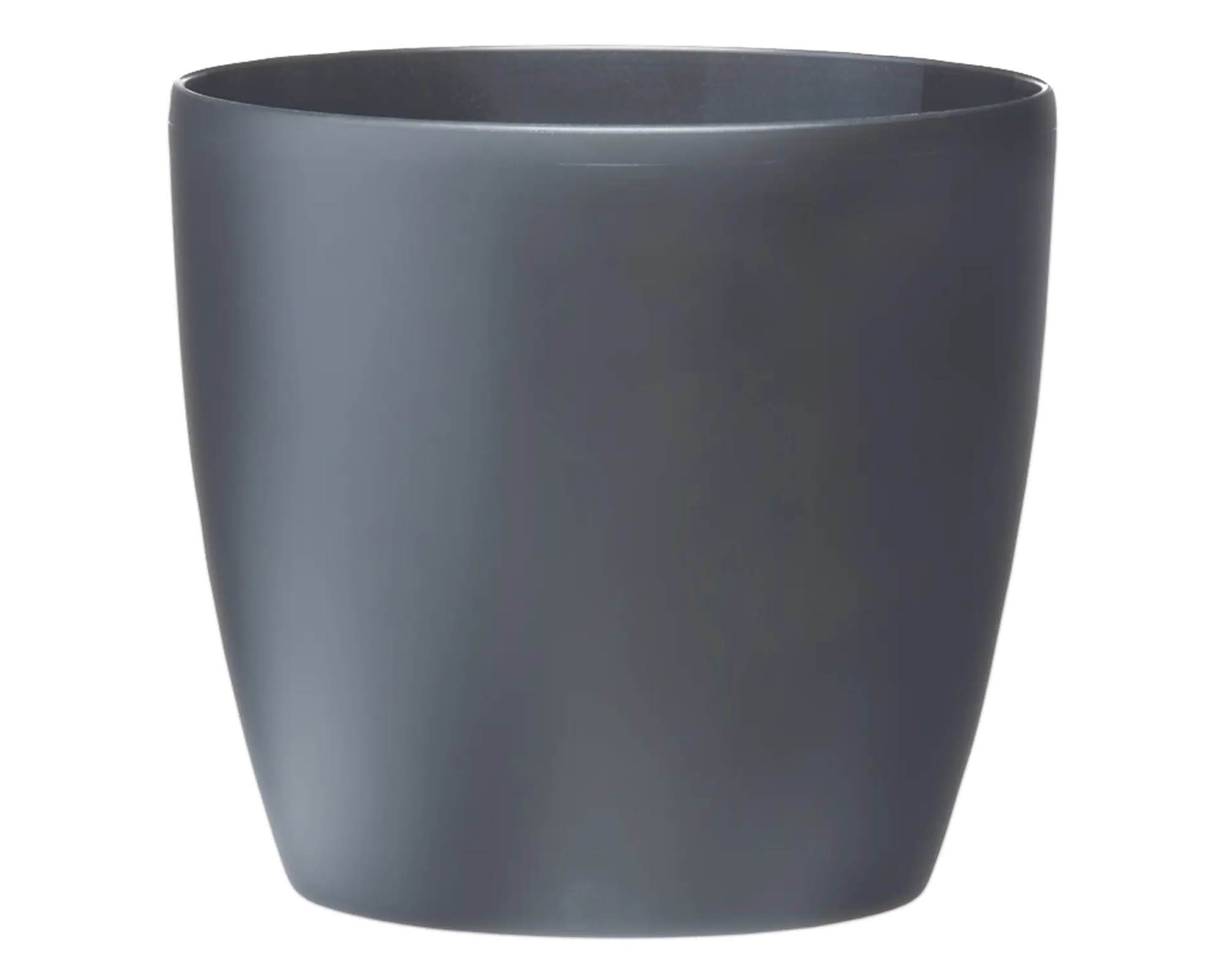 Cachepot Tondo Brussels con Ruote Antracite 47cm in Plastica Riciclata - Elho - immagine 3