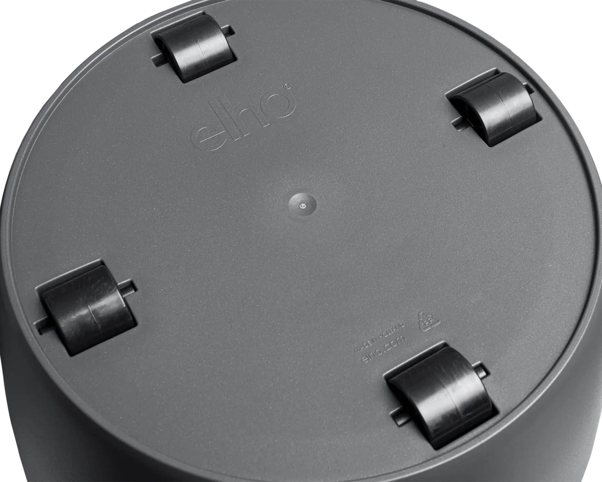 Cachepot Tondo Brussels con Ruote Antracite 47cm in Plastica Riciclata - Elho - immagine 5