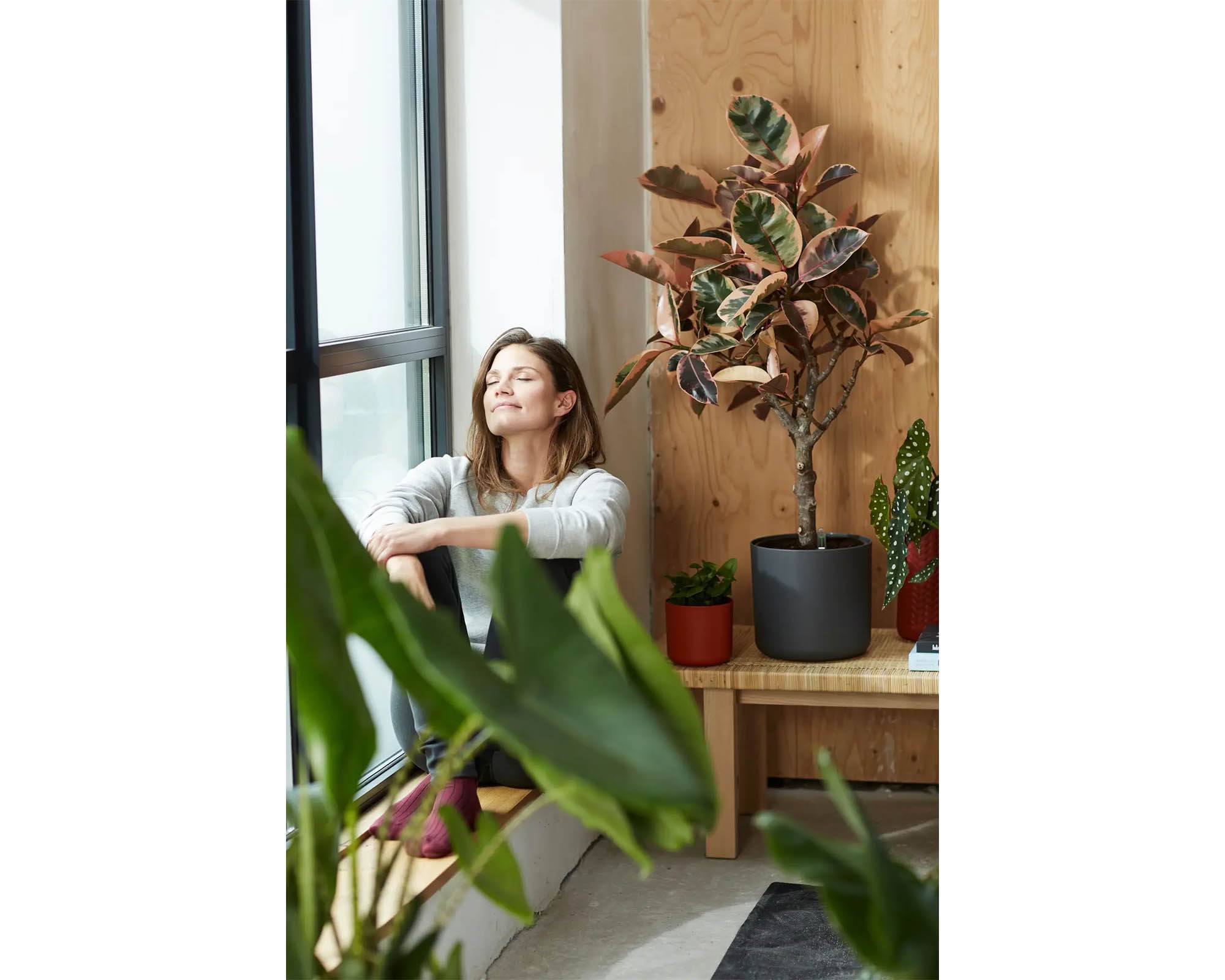 Cachepot Tondo B for Soft Antracite 18cm in Plastica Riciclata - Elho - immagine 10