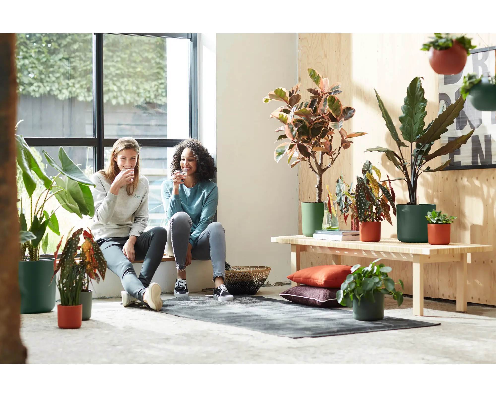 Cachepot Tondo B for Soft Verde Foglia 14cm in Plastica Riciclata - Elho - immagine 8