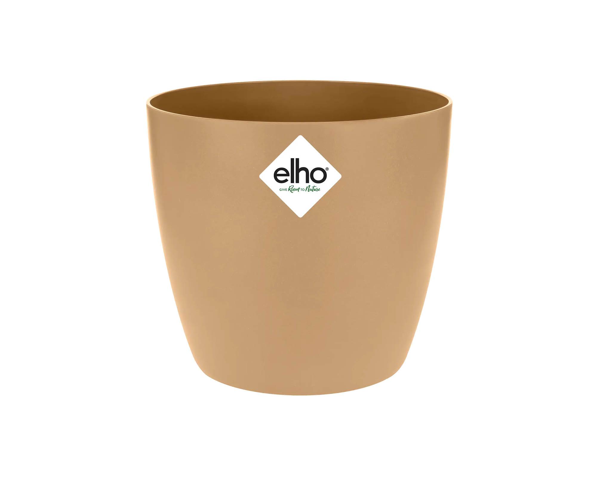 Cachepot Tondo Brussels Marrone Cookie 16cm in Plastica Riciclata - Elho