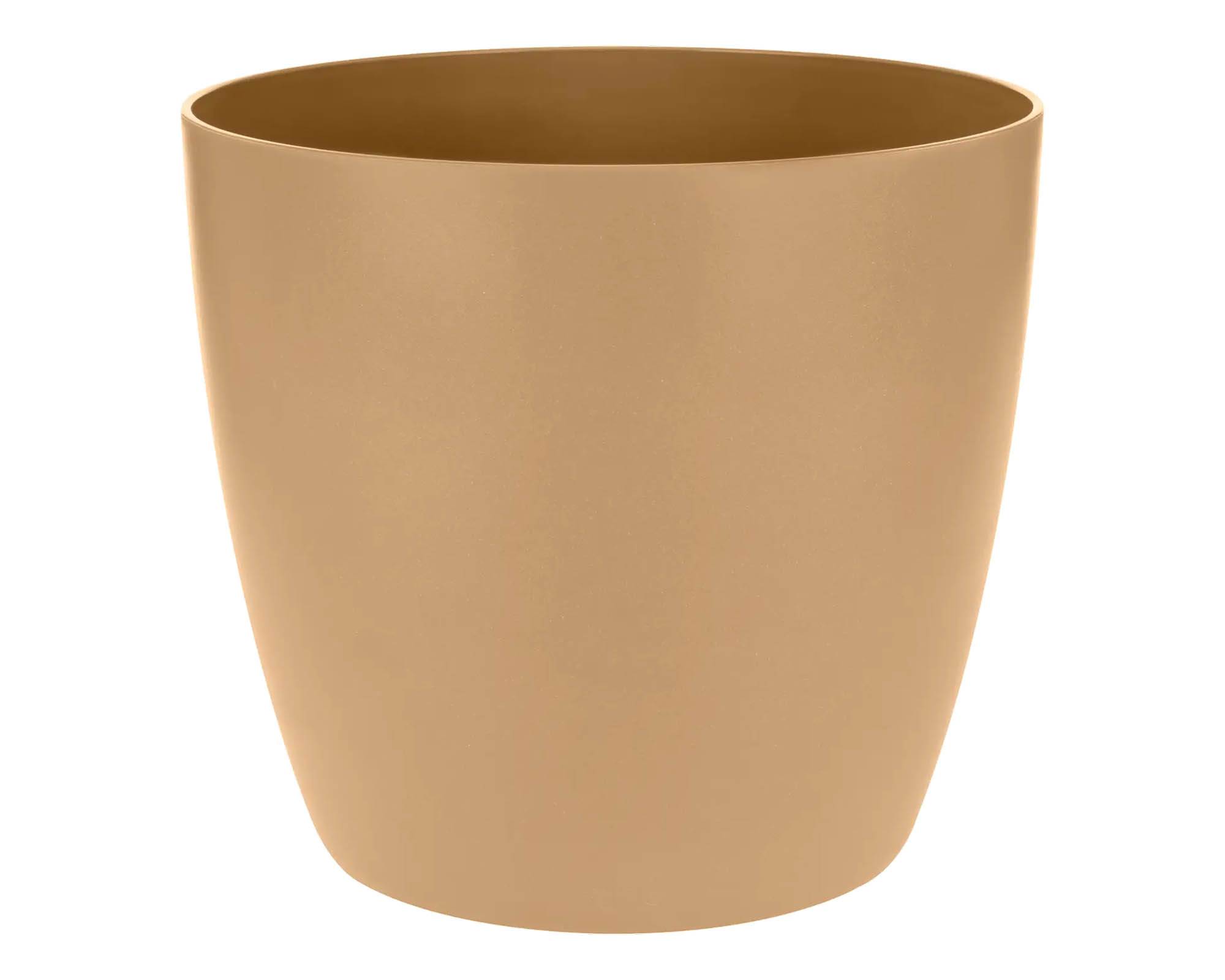 Cachepot Tondo Brussels Marrone Cookie 16cm in Plastica Riciclata - Elho - immagine 3
