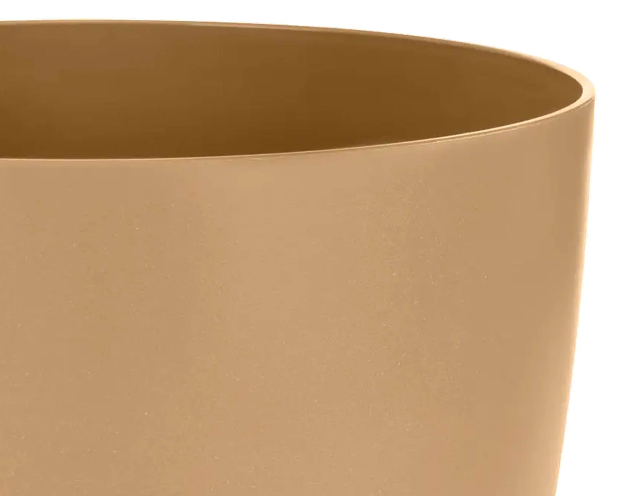 Cachepot Tondo Brussels Marrone Cookie 16cm in Plastica Riciclata - Elho - immagine 2