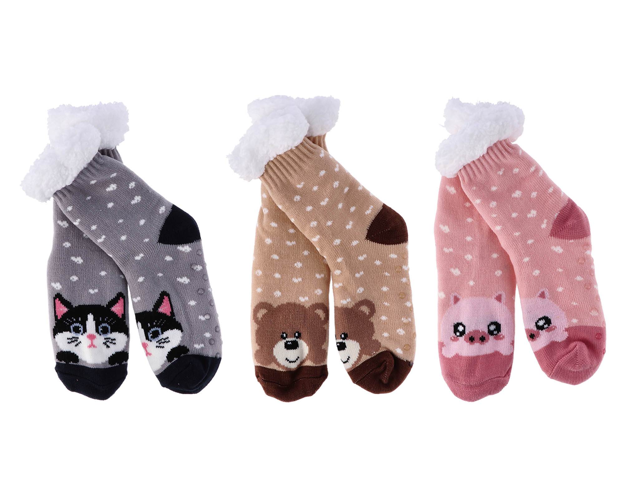 Calze Antiscivolo Sherpa Assortite 35/40 per Adulti in Tessuto