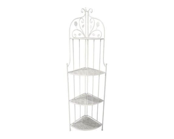 Angoliera 4 Ripiani Bianco in Ferro