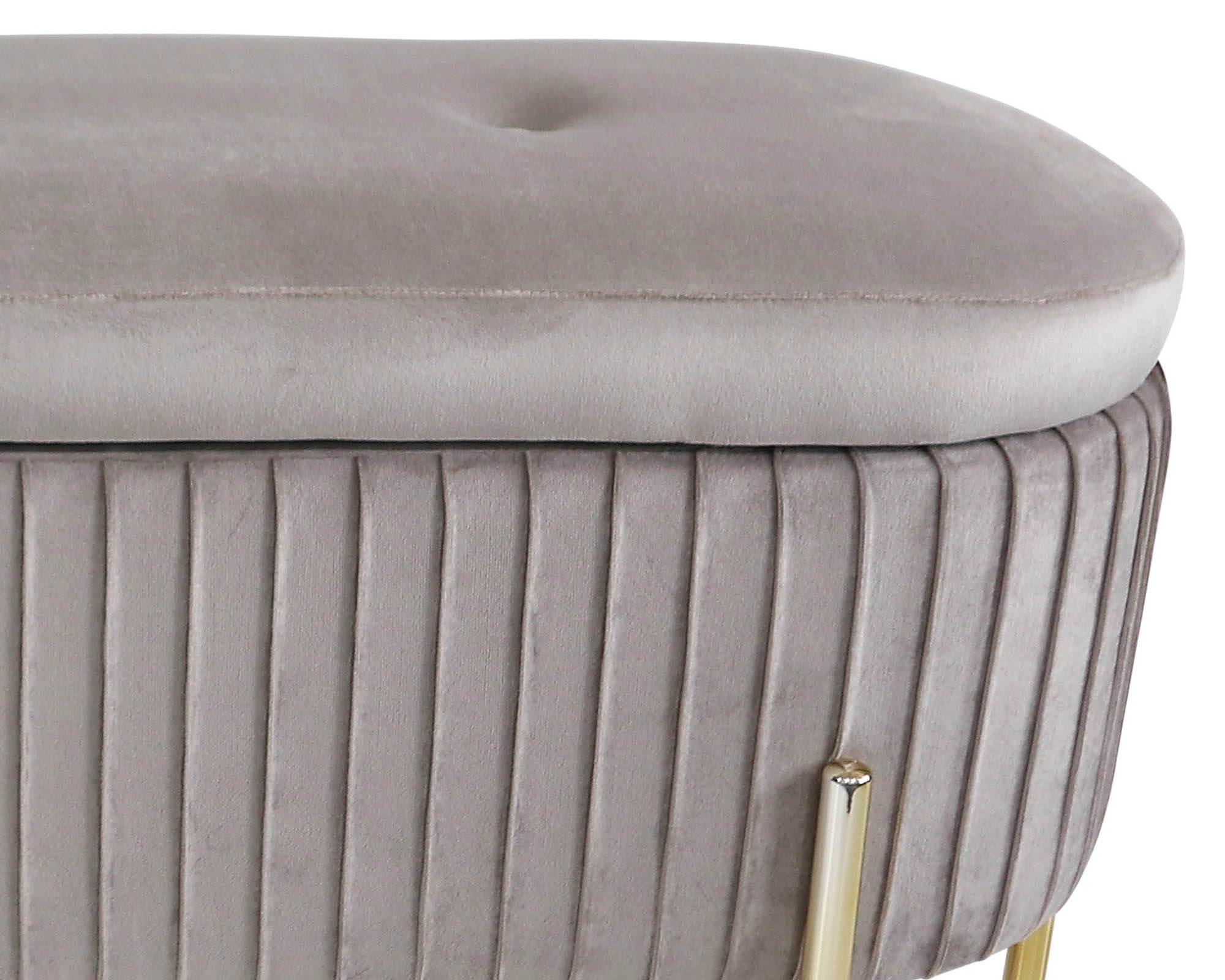 Panca Kirby Velluto Tortora in Poliestere - immagine 2