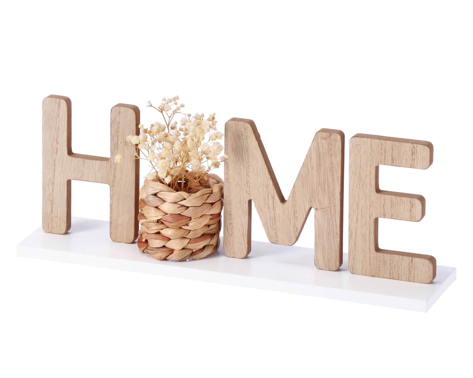 Decorazione da Appoggio Scritte Assortito Naturale Bianco in MDF - immagine 2