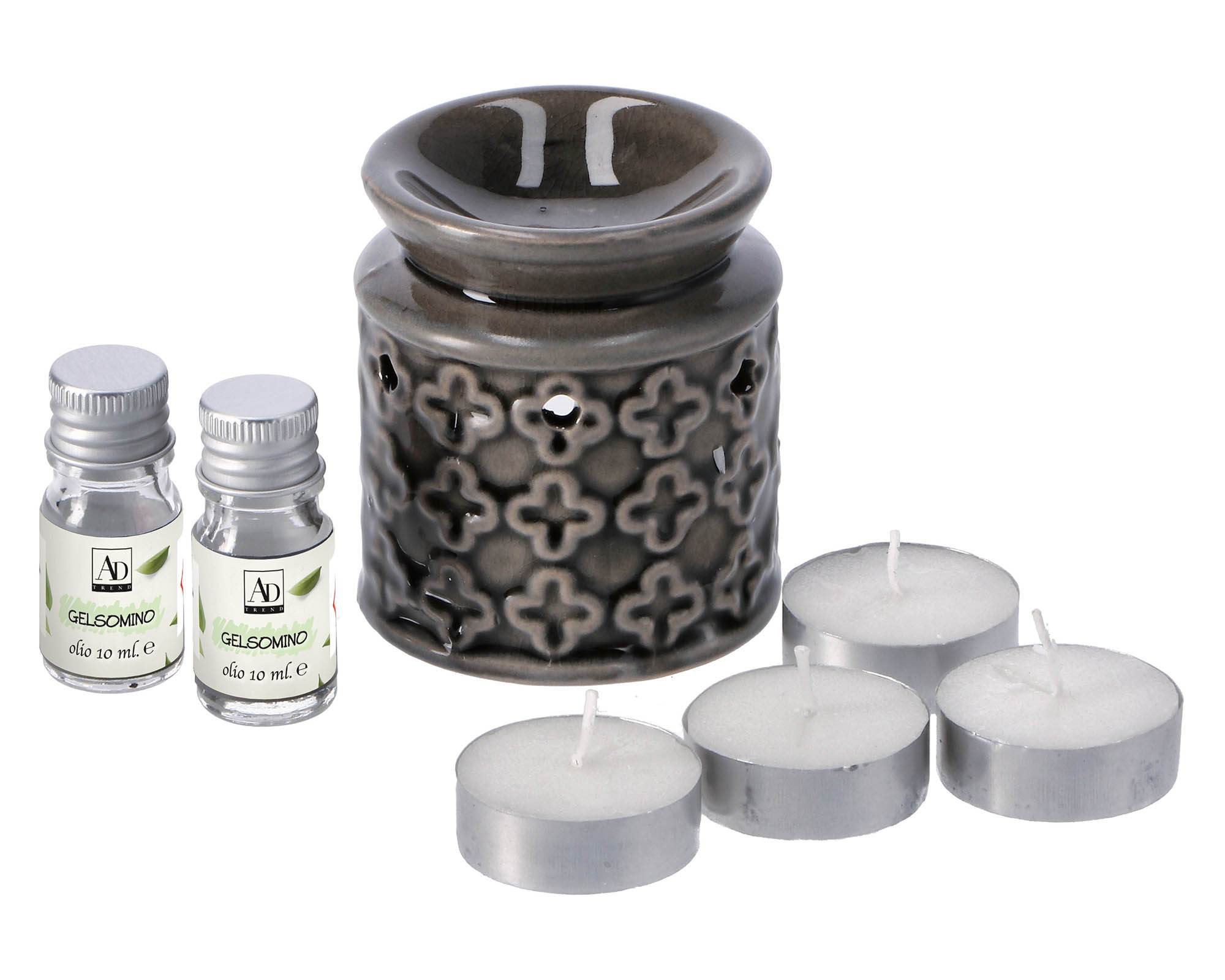 Kit Profumazione 4 Candele 2 Fialette da 10ML in Ceramica e Cera - immagine 2