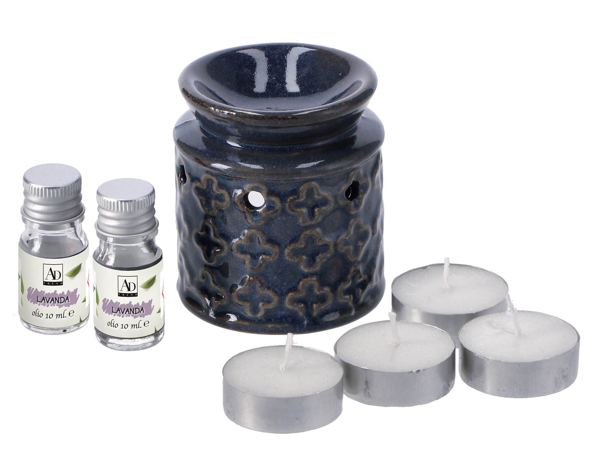 Kit Profumazione 4 Candele 2 Fialette da 10ML in Ceramica e Cera - immagine 3