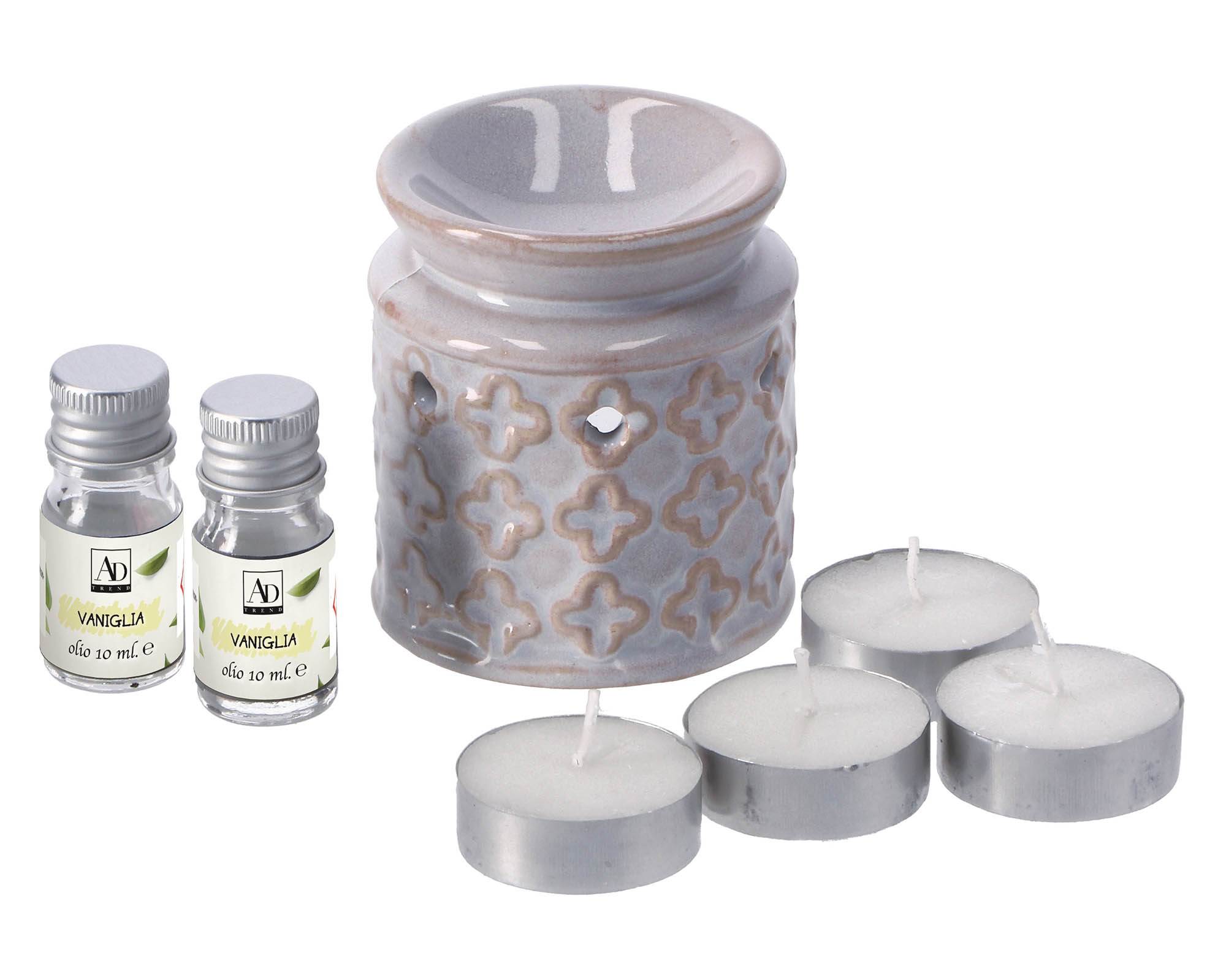 Kit Profumazione 4 Candele 2 Fialette da 10ML in Ceramica e Cera - immagine 4