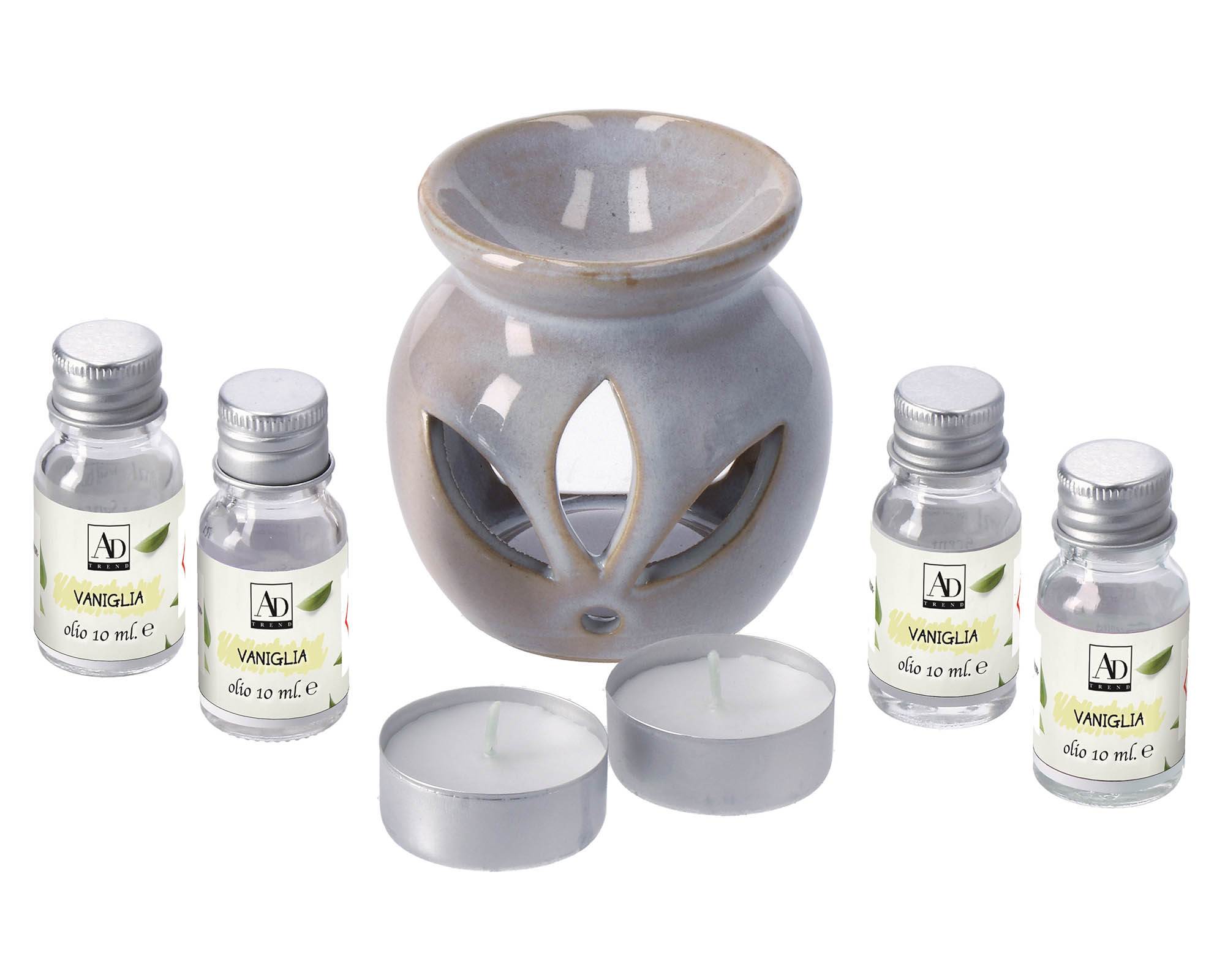 Kit Profumazione 2 Candele 4 Fialette da 10ML in Ceramica e Cera - immagine 3