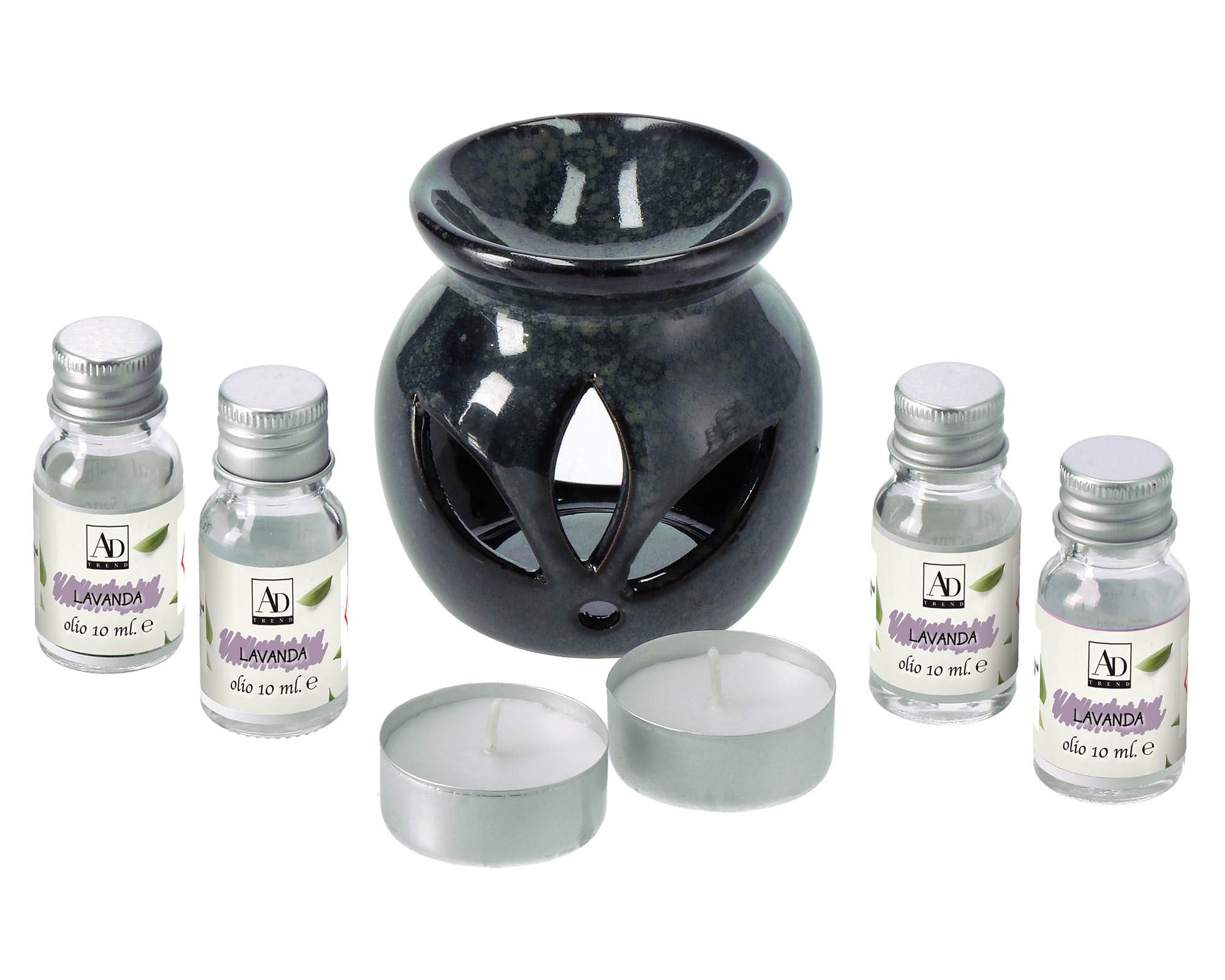 Kit Profumazione 2 Candele 4 Fialette da 10ML in Ceramica e Cera - immagine 4