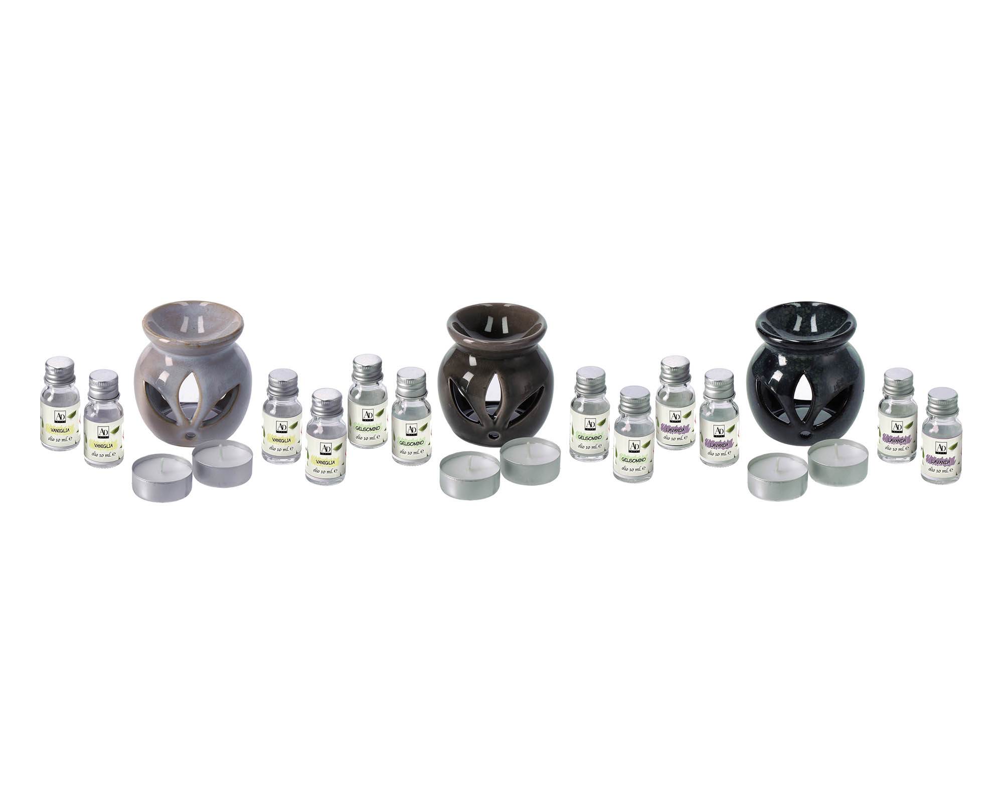 Kit Profumazione 2 Candele 4 Fialette da 10ML in Ceramica e Cera - immagine 2