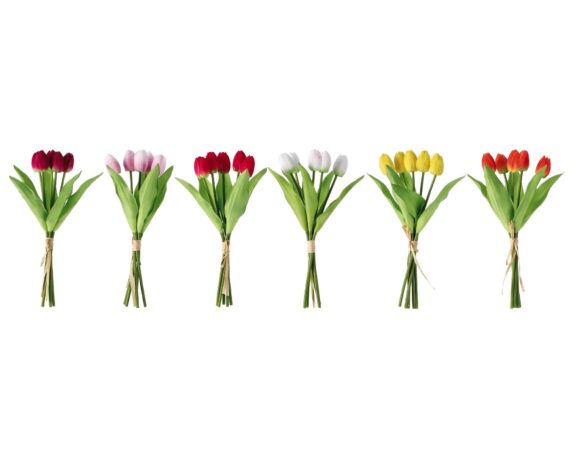 Decorazione Bouquet Tulipano Real Touch Assortito 37h in Plastica