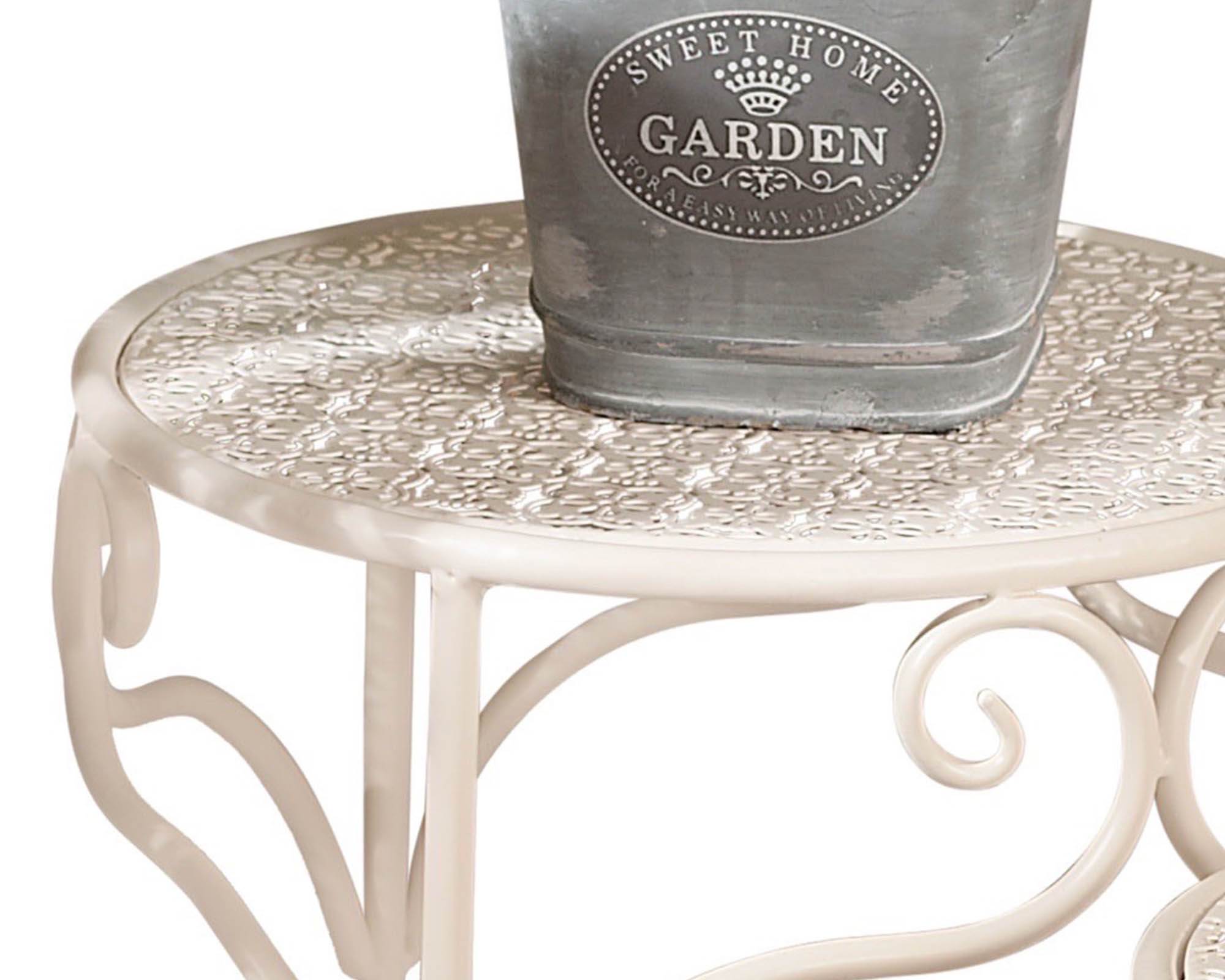 Tavolino Tondo Bianco L in Metallo - immagine 2