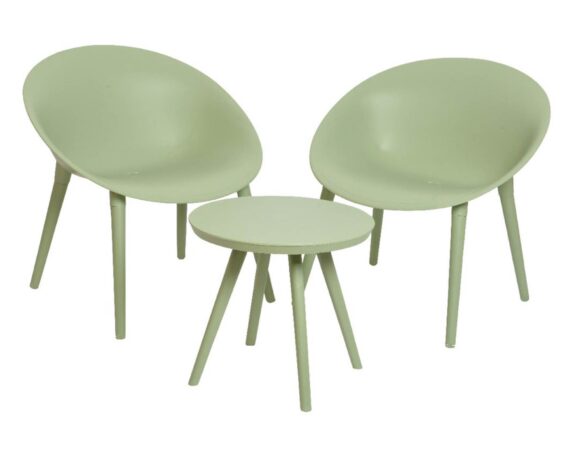 Set Salotto Tavolino + 2 Sedie Giardino Verde Chiaro In Plastica – Kaemingk