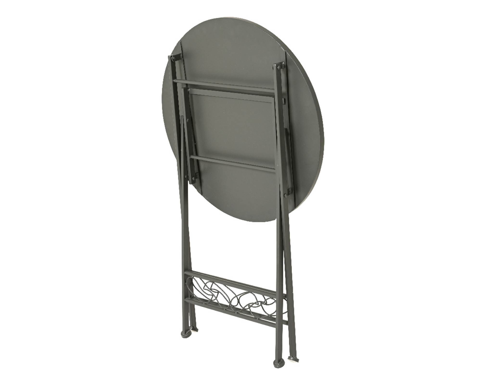 Tavolino Bistrot con Mosaico Grigio Scuro 76x58cm in Ferro - Kaemingk - immagine 2