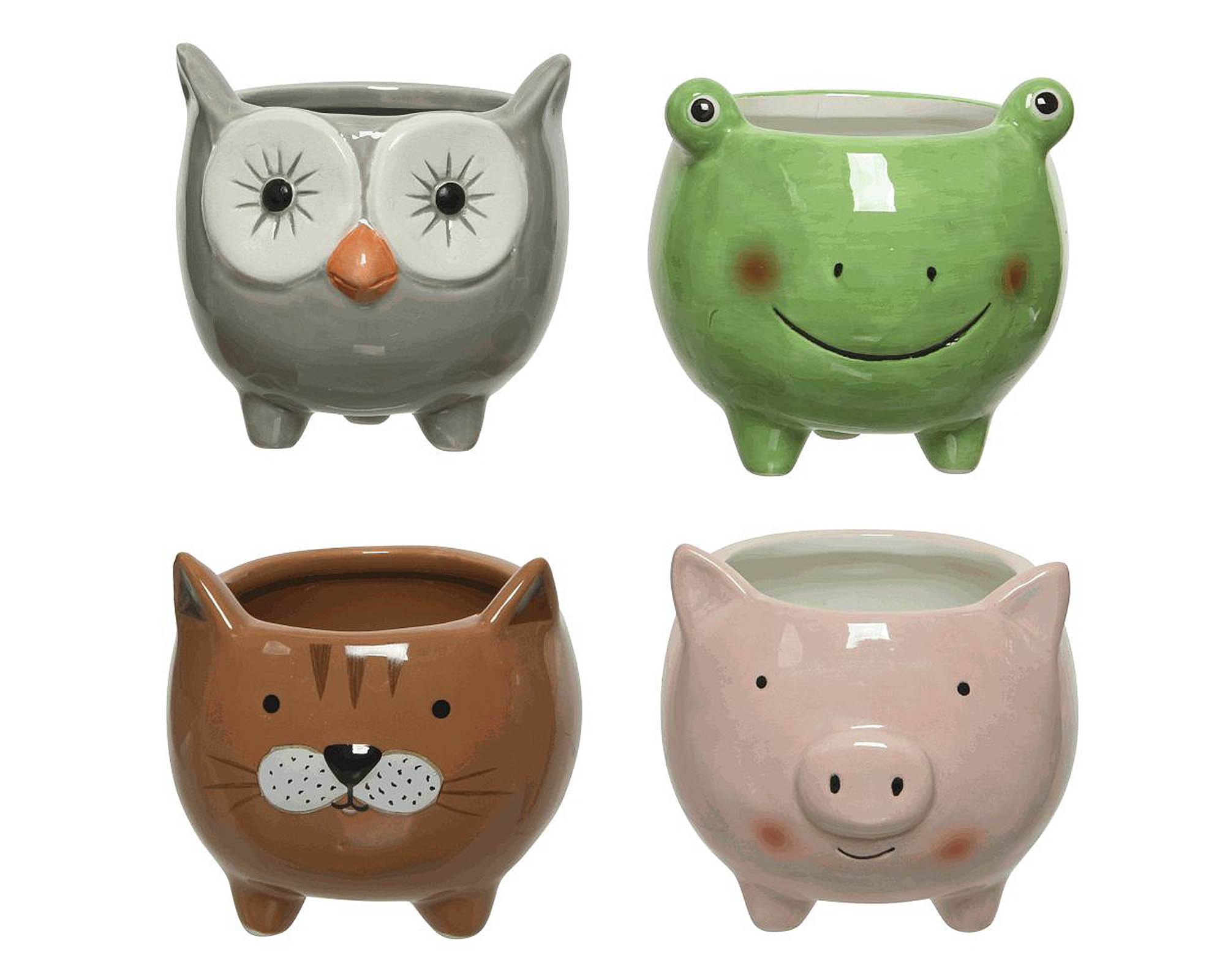 Cachepot Animali Assortito 9x9x9cm in Dolomite - Kaemingk