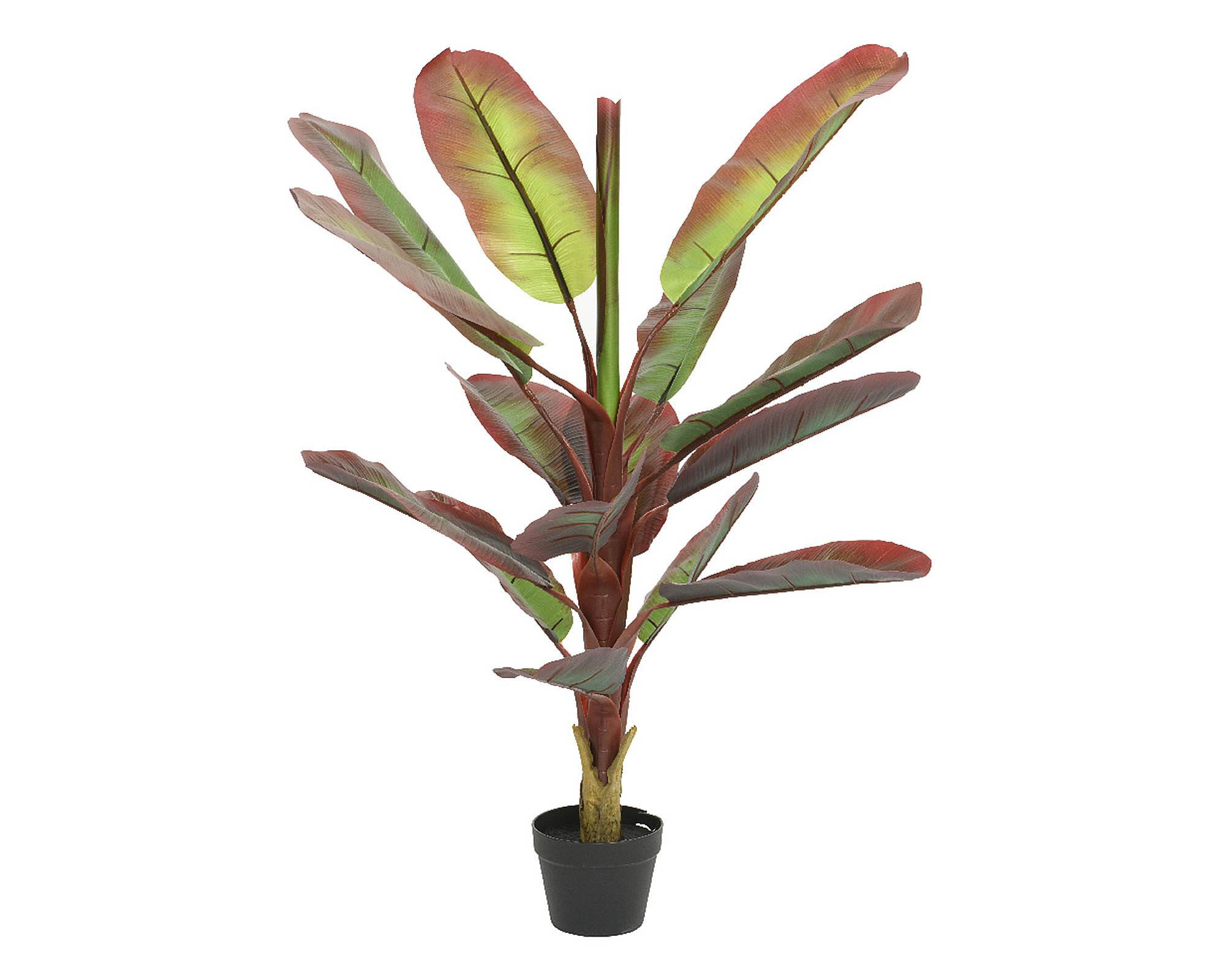 Banano Artificiale Rosso con Vaso D60x120cm in PE - Kaemingk