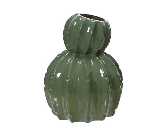 Vaso Cactus Verde D21x15cm In Vetro – Kaemingk