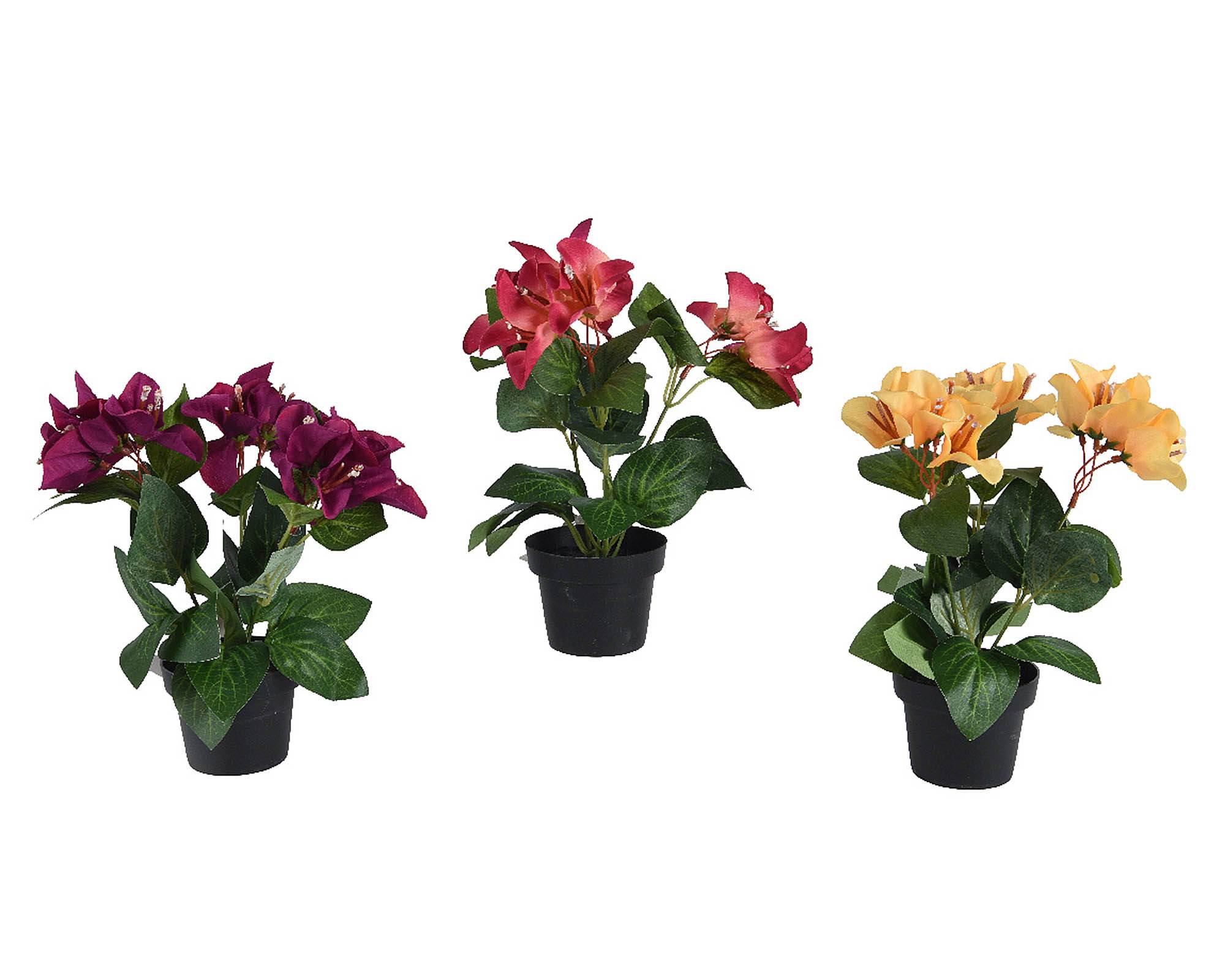Bougainvillea Artificiale con Vaso Assortito D18x23cm in PE - Kaemingk