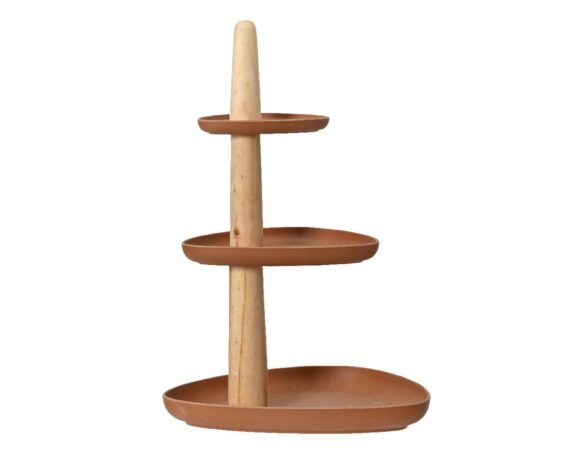 Alzata con 3 Piani Marrone 45x35x30cm in Bamboo – Kaemingk
