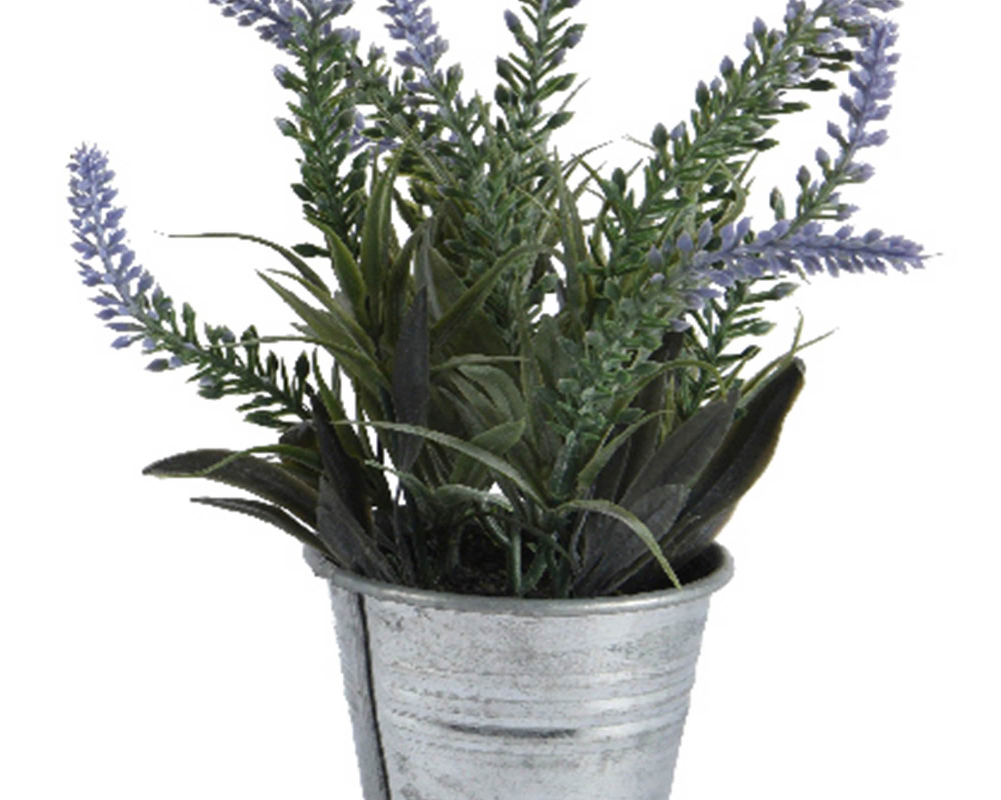 Lavanda Artificiale con Vaso Assortito D15x23cm in PE - Kaemingk - immagine 2