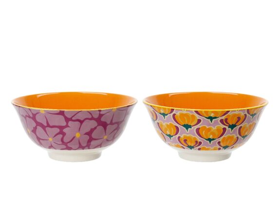 Ciotola Decorata Arancione Assortita D15x7cm in Porcellana – Kaemingk