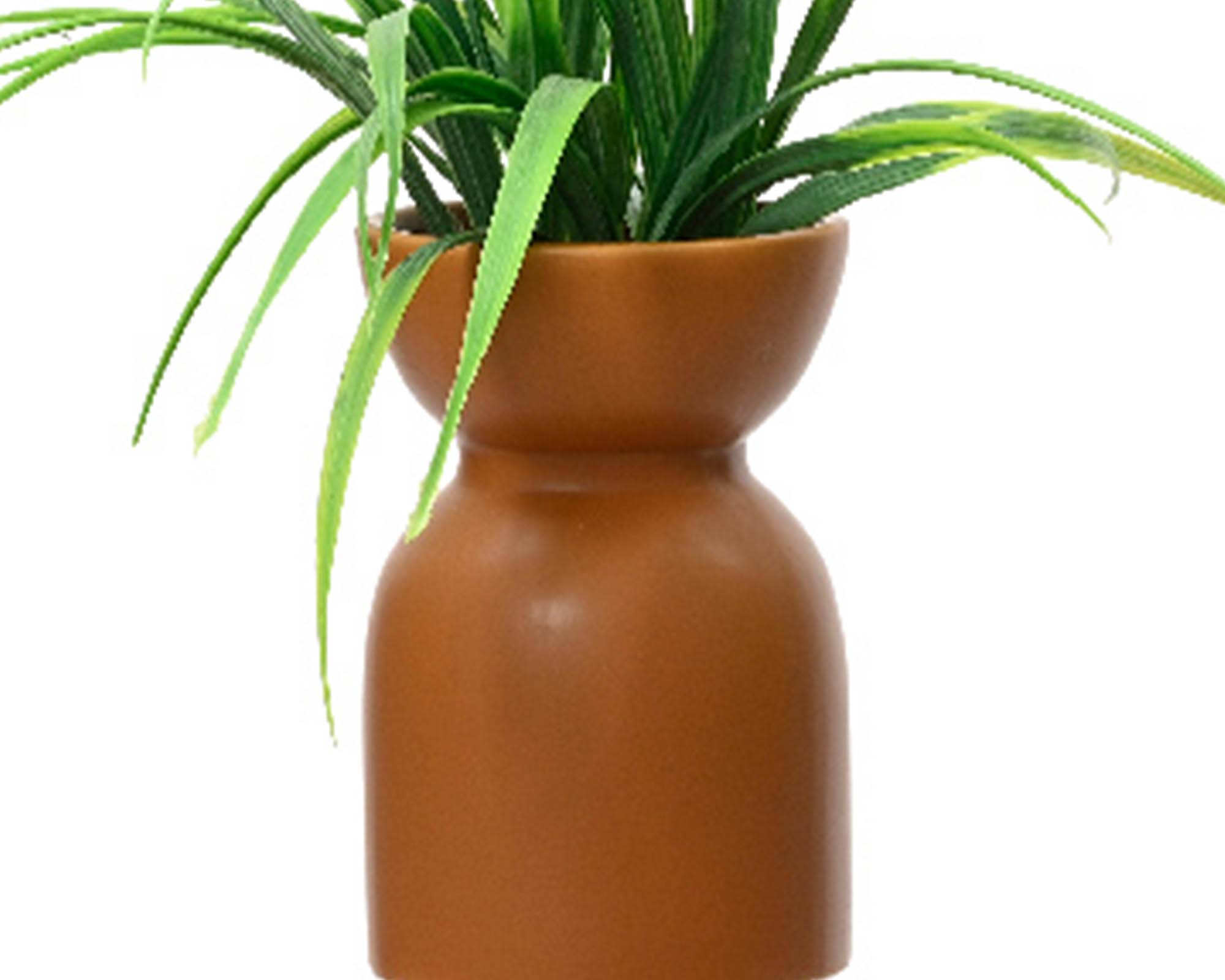 Pianta Artificiale con Vaso 8x23cm in Ceramica e Plastica - Kaemingk - immagine 2