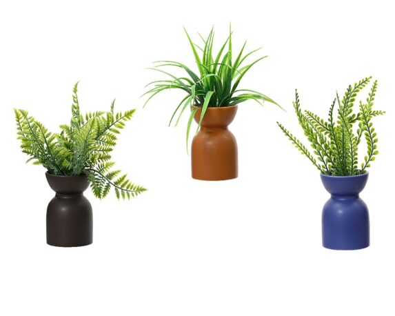 Pianta Artificiale con Vaso 8x23cm in Ceramica e Plastica – Kaemingk