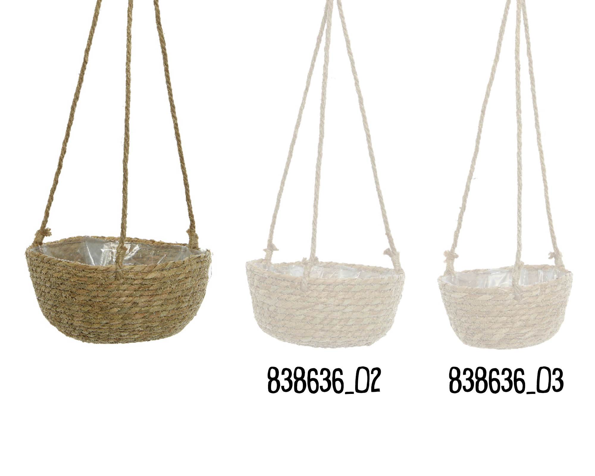 Cesta Porta Piante Pensile D30x14cm in Fibra Naturale - Kaemingk - immagine 2