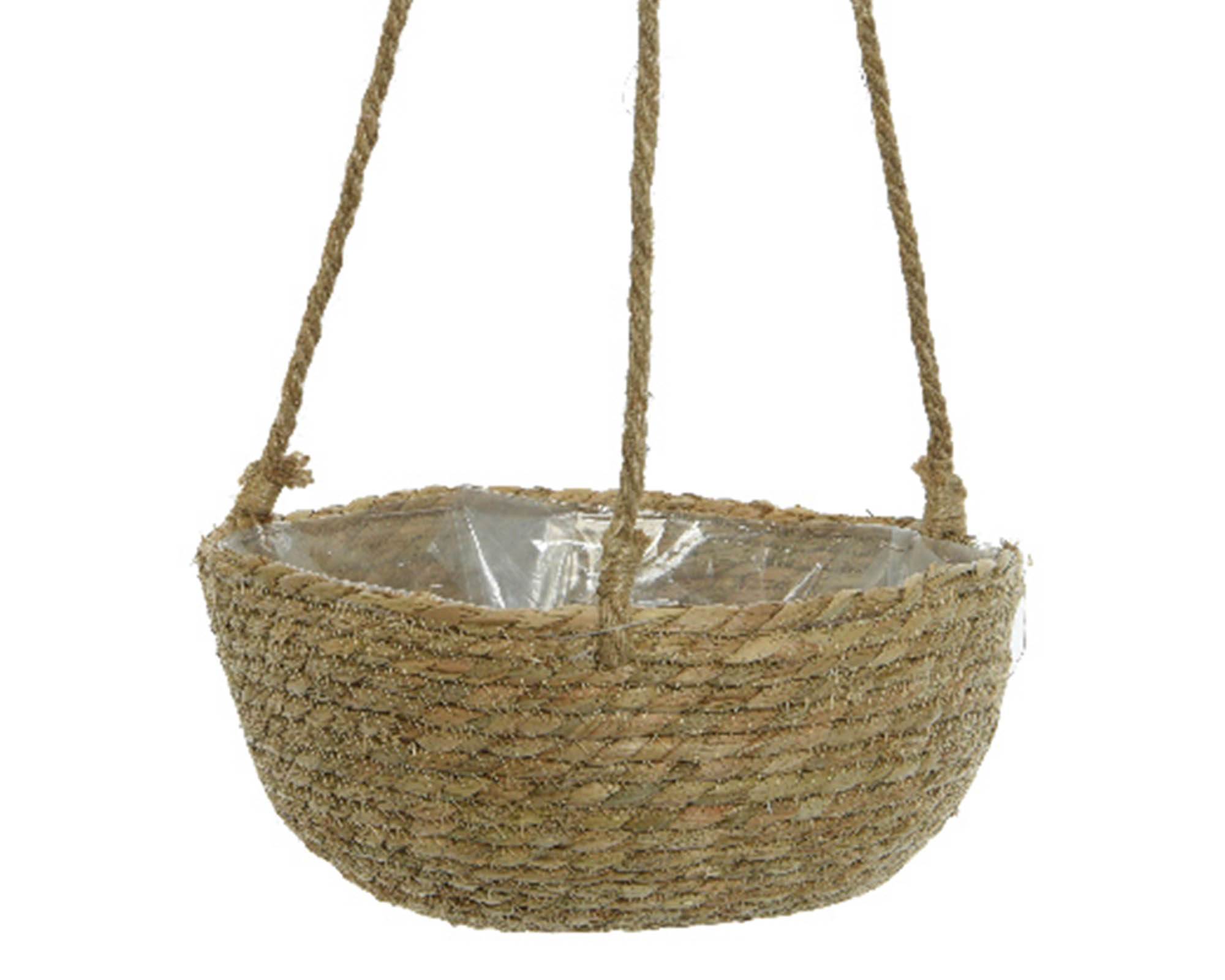 Cesta Porta Piante Pensile D30x14cm in Fibra Naturale - Kaemingk