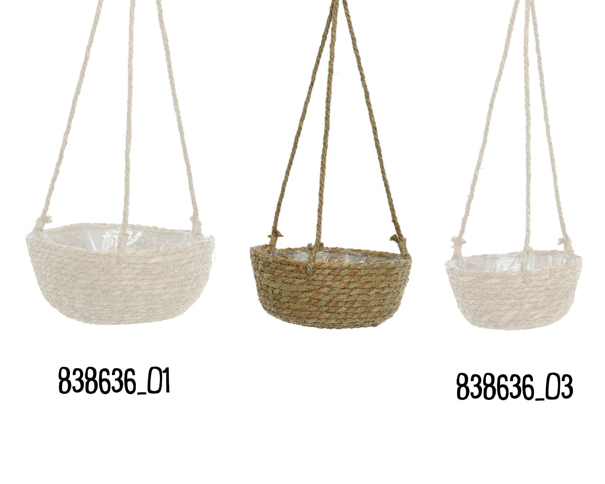 Cesta Porta Piante Pensile D25x12cm in Fibra Naturale - Kaemingk - immagine 2