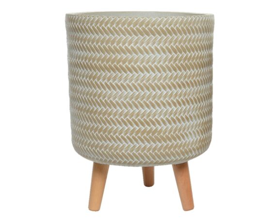 Cachepot con Piedini Alex Sabbia D30x41cm in Fibra di Argilla – Kaemingk