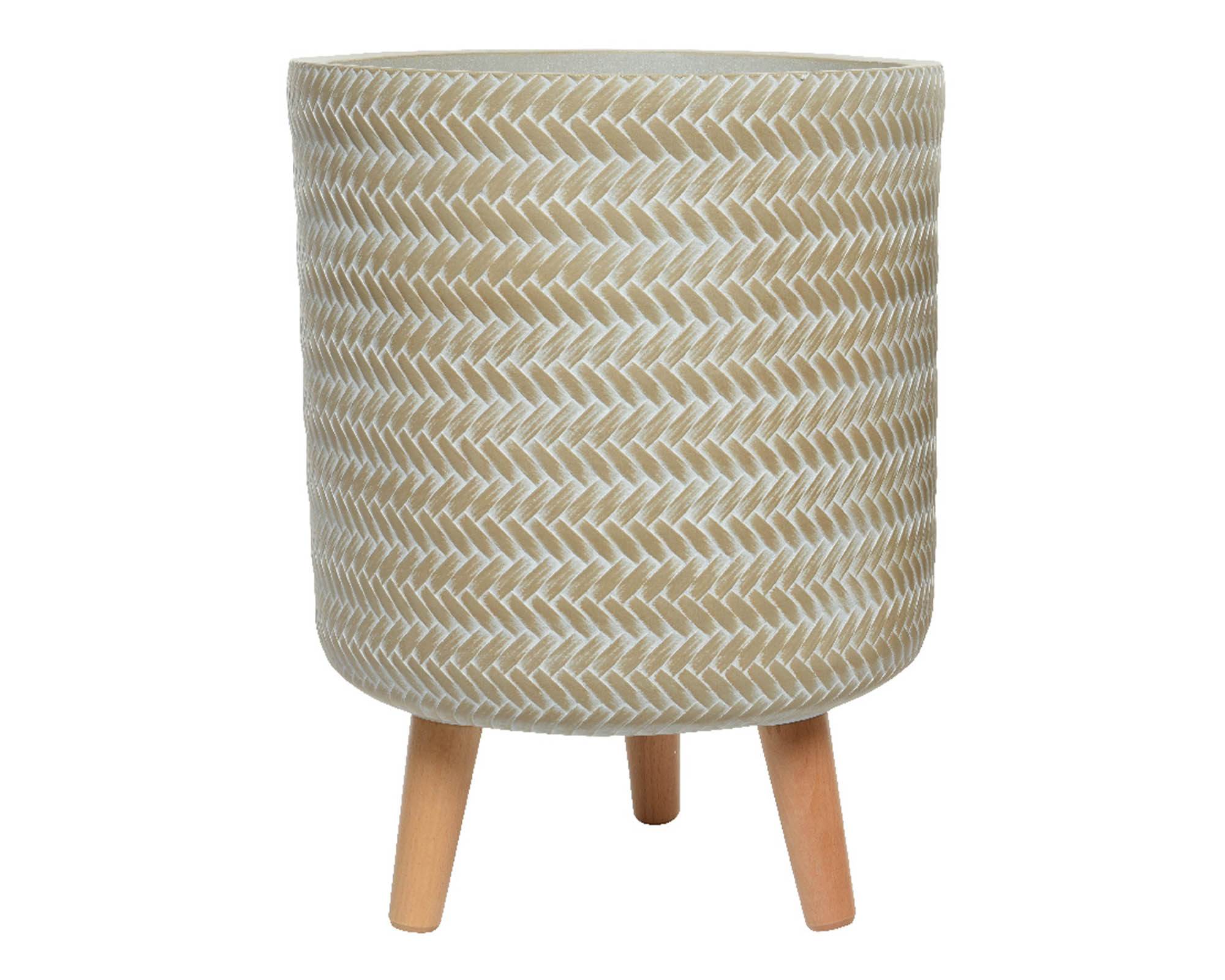 Cachepot con Piedini Alex Sabbia D30x41cm in Fibra di Argilla - Kaemingk