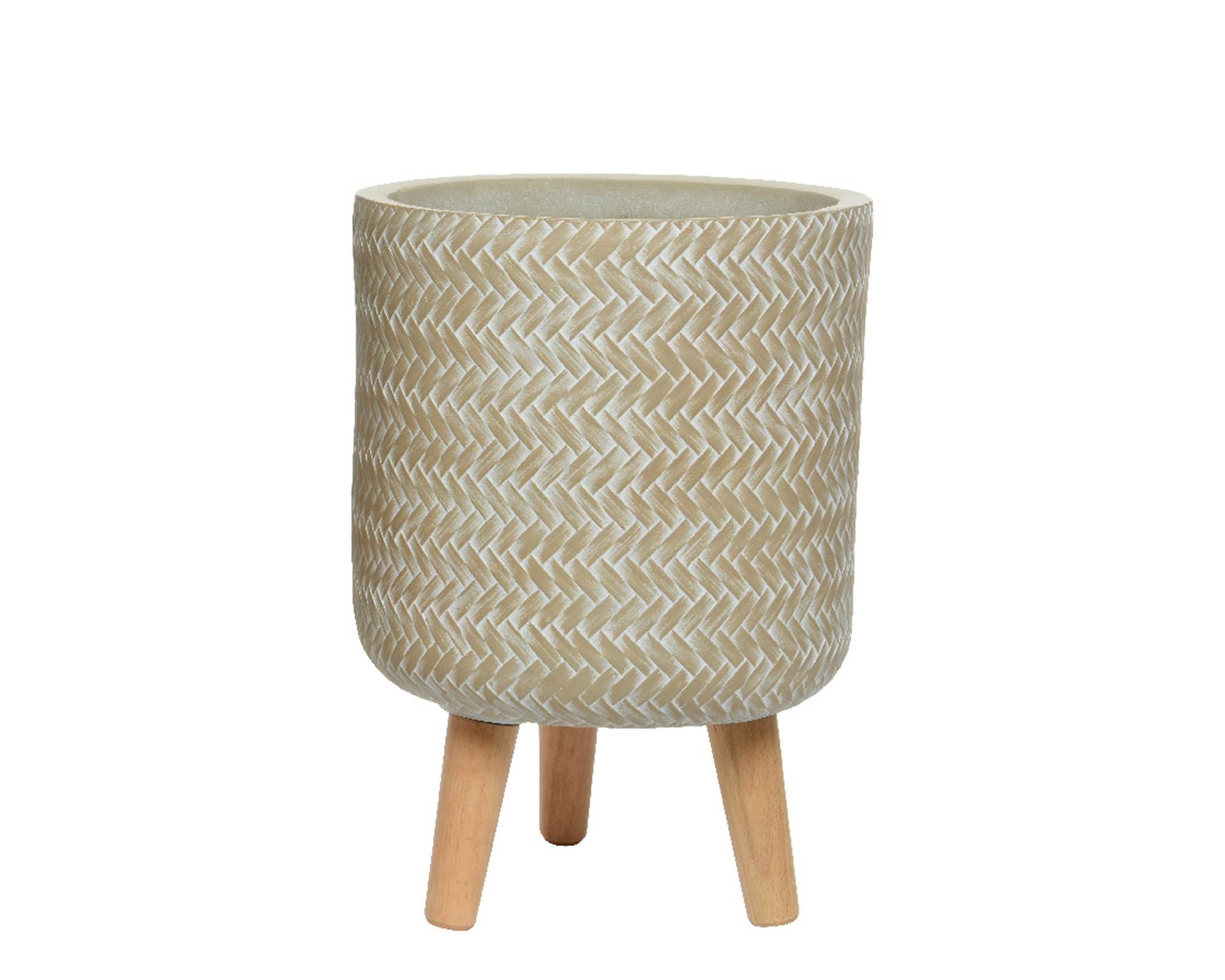 Cachepot con Piedini Alex Sabbia D24x35cm in Fibra di Argilla - Kaemingk